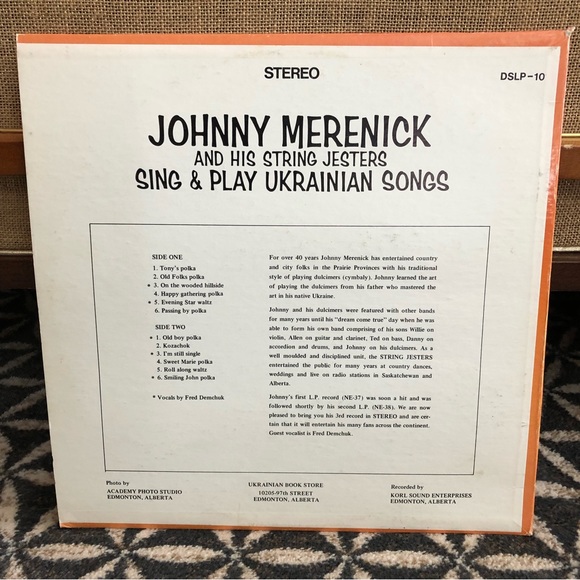 70's "Johnny Merenick and His String Jesters Sing & Play Ukrainian Songs" Record - Picture 2 of 11
